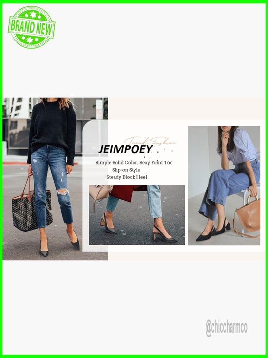 Vimisaoi Chunky Heeled Sandals for Women Wide Welt Buckle  Slingback Chunky Heel Pointy Toe Pumps Block Heel Summer Sandals Party Shoes